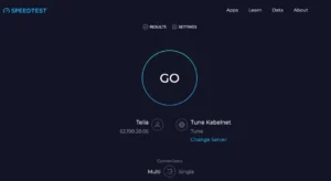 Speedtest hastighedstest hjemmeside